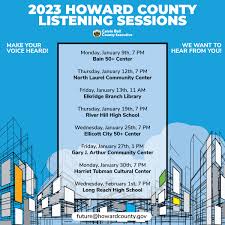 HoCoCommunity's tweet photo. Our Director Jackie Scott will moderate the first @HoCoGovExec listening session of 2023 on Monday, Jan. 9.  Dr. Ball wants to hear from you! Join us at the Bain 50+ Center, 5470 Ruth Keeton Way, Columbia, at 7 PM. #hococommunity https://t.co/uLwOfNlSsa