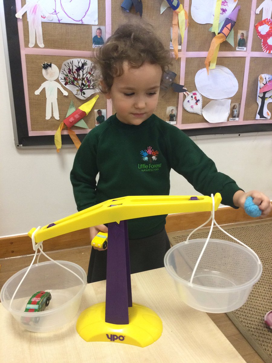 This week we have been exploring the concept of light and heavy. The children have been using the scales to see which items around the classroom are light and which are heavy.