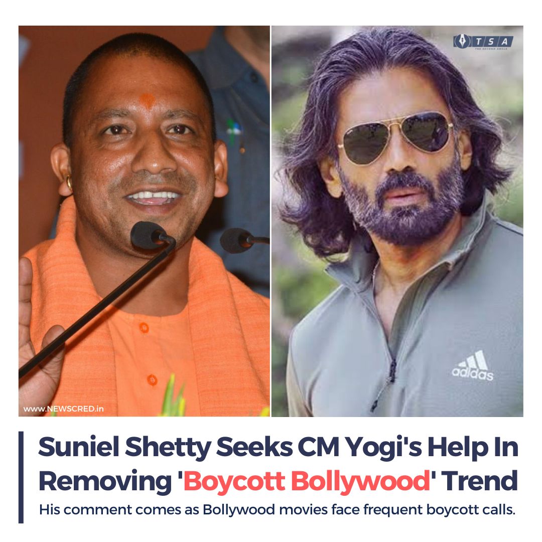 BuzzpediaNetwrk's tweet photo. #BoycottBollywood | Hindi film actor Sunil Shetty appealed to Uttar Pradesh Chief Minister Adityanath to intervene in the popularisation of the social media trend “Boycott Bollywood” in order to get audiences into cinema halls. 

#Yogi #SunielShetty #TheSecondAngle #NewsCred https://t.co/GB2cMi90c0
