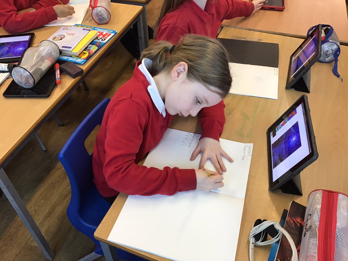 HGPAMissCook's tweet photo. We’ve been inspired by Mackenzie Thorpe this afternoon! We’ve worked so hard, practising our sketching techniques and creating our own authentic pieces.✏️❤️ #harrowgateacademy #harrowgateart https://t.co/ohO0wB9y5N