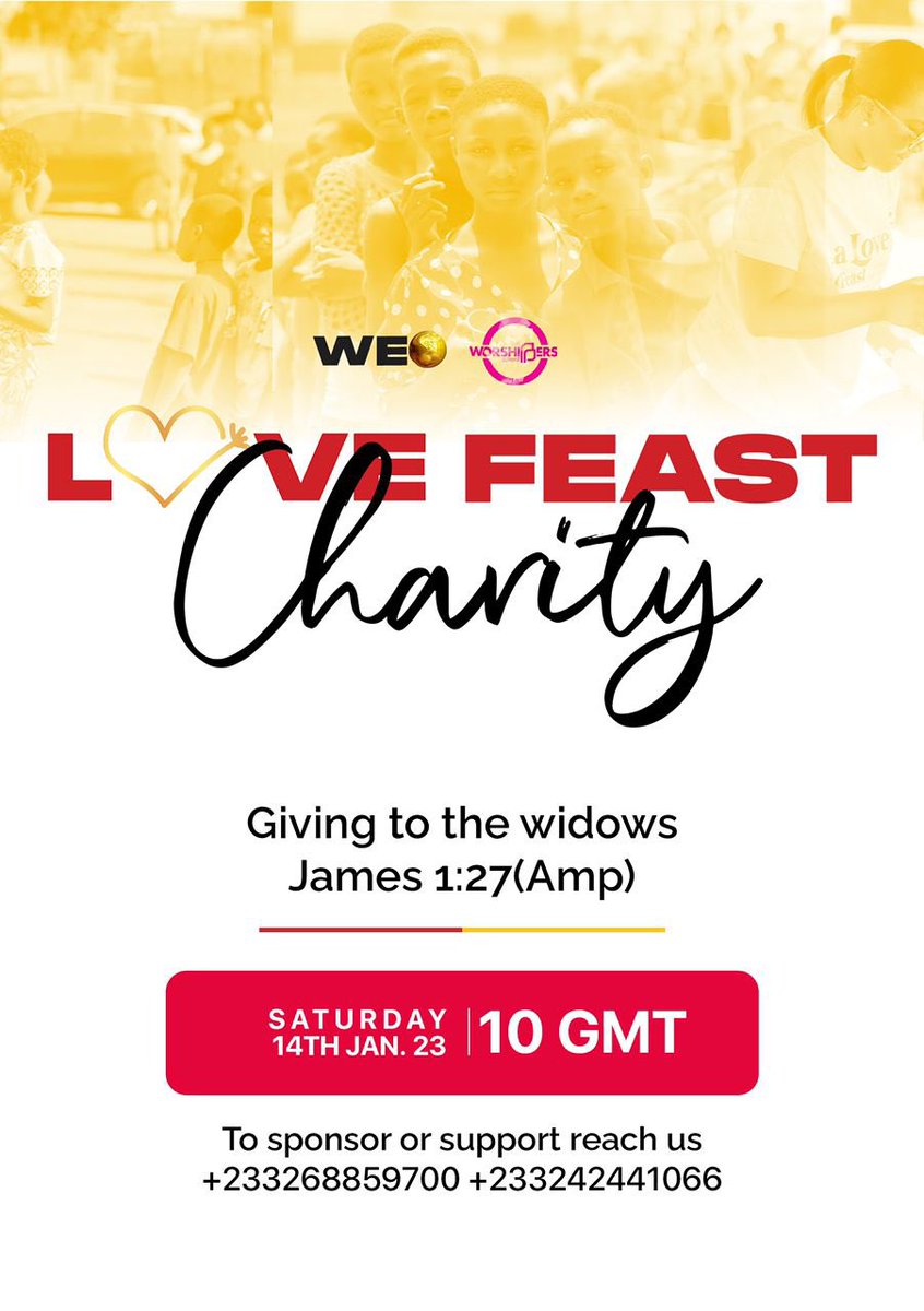 Gospelxyz's tweet photo. Love Feast Charity;
A Special giving to widows 

#Anticipate👀 #14th Jan. 23

#GospelXYZ #EventSlate
#Culiacan #Breaking_News #KanyeWest #PakvsNZ https://t.co/8pN1LpvSxK