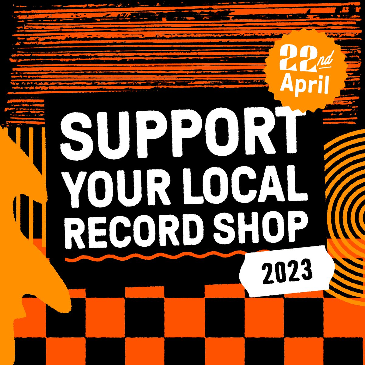RSDUK's tweet photo. Save the Date! Record Store Day 2023 will be taking place on Saturday 22nd April. See you then! #RSD23 🧡 https://t.co/XNL1m1g3x5