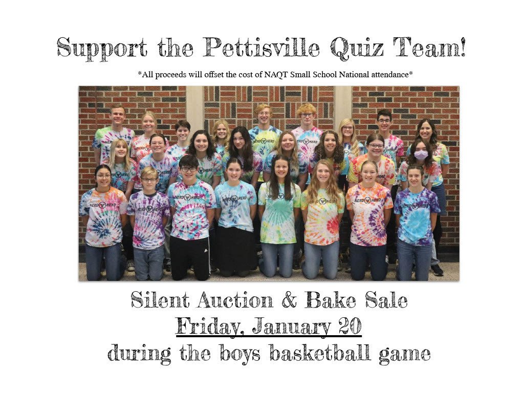 Our PHS Nerd Herd will be hosting a fundraiser at the boys basketball game on Friday, January 20th. There will be a silent auction with some awesome local items (thank you, donors), as well as a bake sale. All proceeds will support the quiz trip to Nationals!

<a href="/PHSNerdHerd/">PHS Nerd Herd</a>