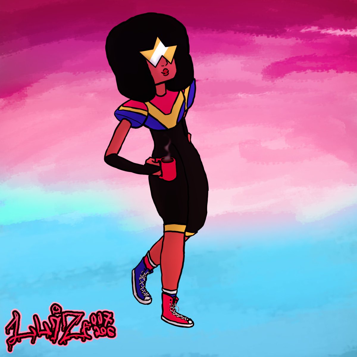 luiz007206's tweet photo. Bom, tinha feito a um tempinho, porém tava esperando postar com o pessoal, mas a colab foi cancelada então tô postando aqui no Twitter, talvez depois eu poste lá no insta #garnet #StevenUniverseFanart #fanart #StevenUniverseFuture #draw #drawing #desenho #walcon #digitalart #art https://t.co/JTZwJY1qKs