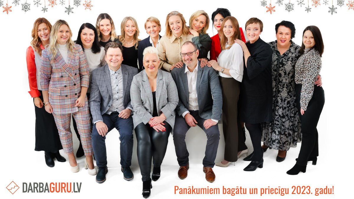DarbaGuru komanda novēl panākumiem bagātu un priecīgiem mirkļiem piepildītu 2023. gadu! 

Turpmāk sekojiet līdzi mūsu uzņēmuma un komandas aktualitātēm Facebook, LinkedIn un Instagram profilos: 
facebook.com/DarbaGuru 
linkedin.com/company/darbag… 
instagram.com/darbaguru/