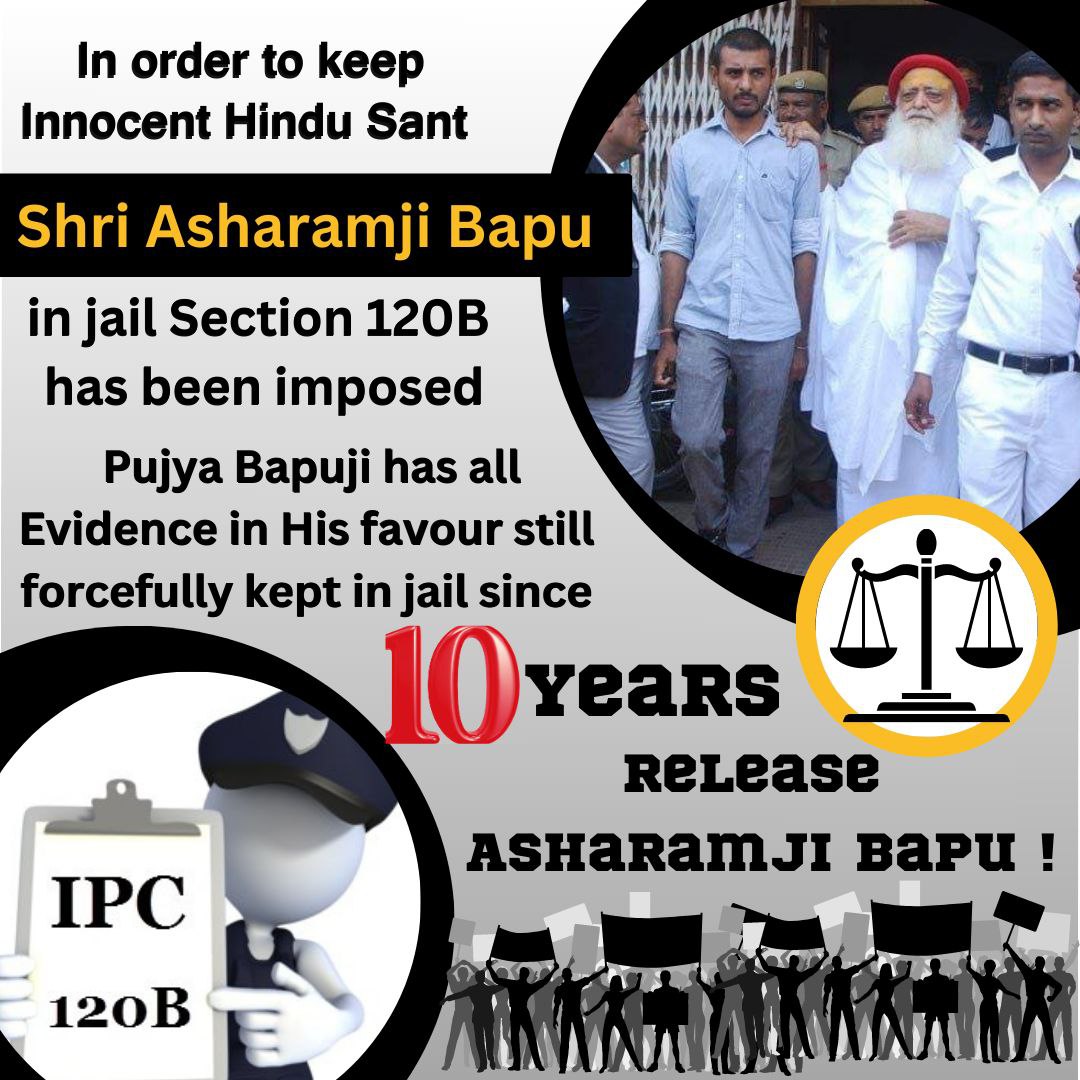 Sushree_20's tweet photo. Innocent Suffering
Asaram Bapu Case
Law Misused हुआ ये, सभी प्रसिद्ध वकीलों व सारे देश का कहना है, न्यायपालिका को अपनी छवि सुधारने की आवश्यकता है अब, निर्दोष 
#बापूजी_को_रिहा_करो https://t.co/8vKgi7xkbK