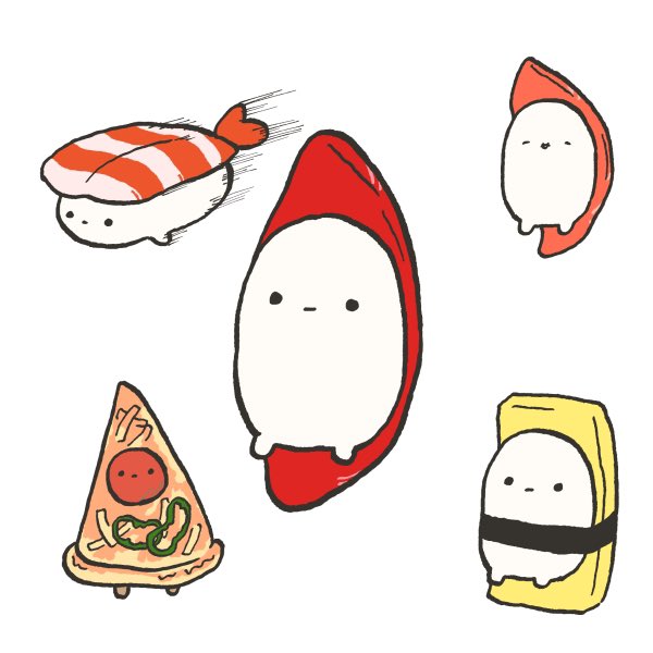 imoko193's tweet photo. 寿司を食べないと死ぬぜのゲームの大いなる寿司の意志が自分の描く絵に似ててびっくりして描いたら本当に似てた。🍣 https://t.co/PtJqTywHp0