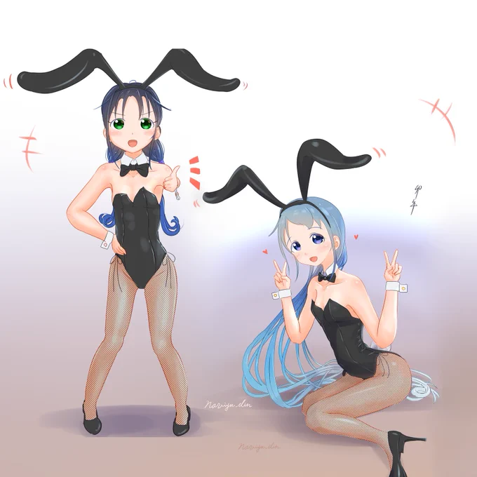 せっかくなので、さみすずバニー。#艦これ 