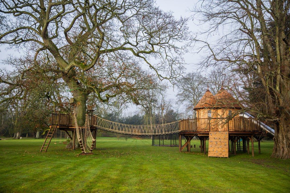 BlueForest_'s tweet photo. No matter the weather, a treehouse is always a fun adventure - with wobbly rope bridges, twisting slides, climbing frames and zip wires, what more could you ask for!! #treehouseadventure #outdoorfun #treehousedesigns #outdooradventure https://t.co/RNGbBG9fF5