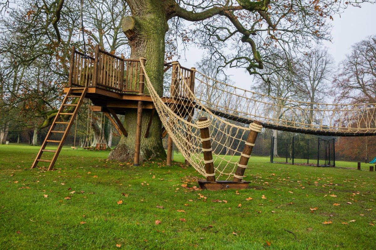 BlueForest_'s tweet photo. No matter the weather, a treehouse is always a fun adventure - with wobbly rope bridges, twisting slides, climbing frames and zip wires, what more could you ask for!! #treehouseadventure #outdoorfun #treehousedesigns #outdooradventure https://t.co/RNGbBG9fF5