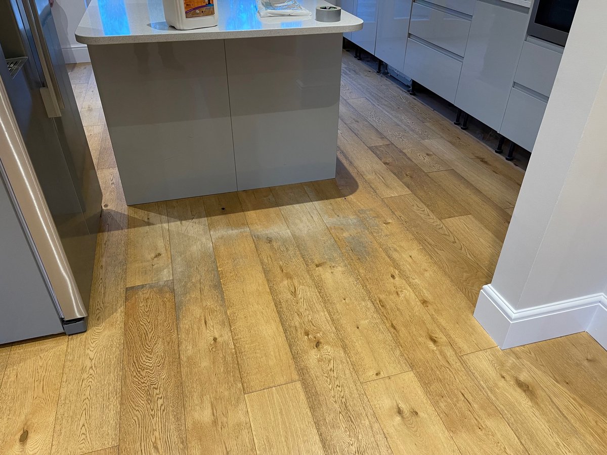 RoyKinch's tweet photo. What a transformation!  This shows the power of the new vacuums we now use when sanding. Over Christmas we sanded our clients floors then prepped and finished with a specialist primer and lacquer. 
#floorsanding 
#floorsealing 
#oakflooring 
#floorreburbishment https://t.co/kQq7oUQNAF