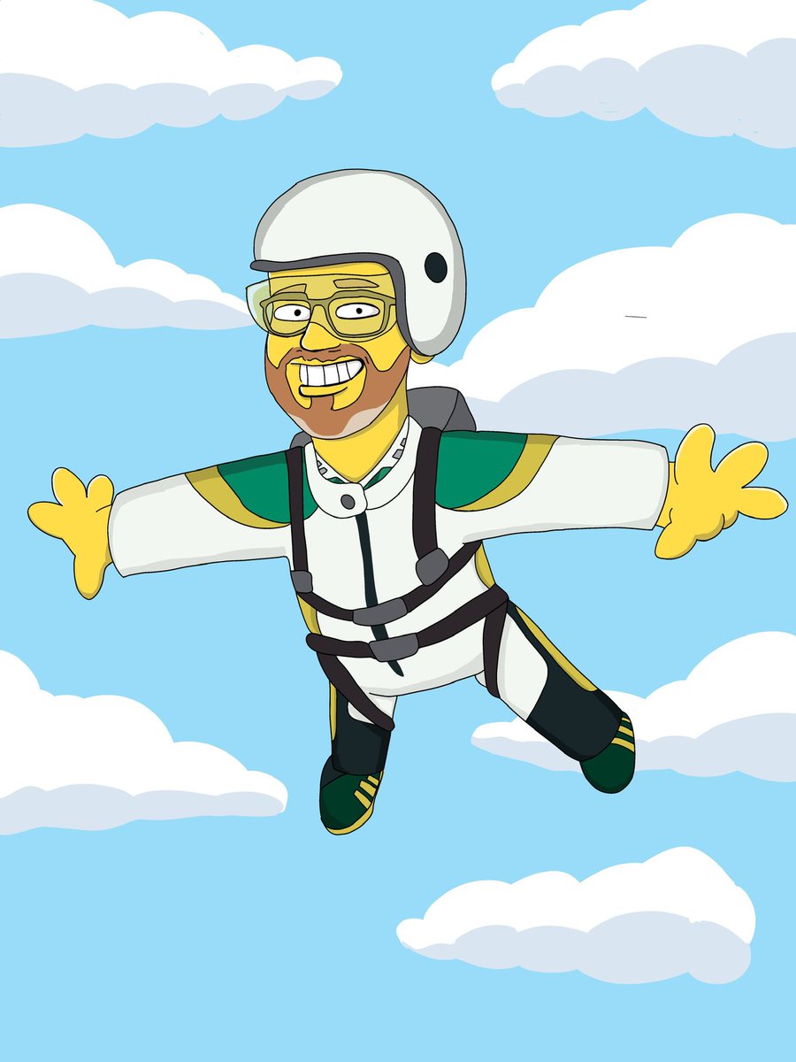 Another happy customer — <a href="/TheBoldRj/">🇺🇦🇵🇸</a> doing his flying squirrel impersonation in the style of The Simpsons. 

If you’d liked to be immortalised in a personalised custom artwork of your favourite tv show then get on over to  tellytoons.com