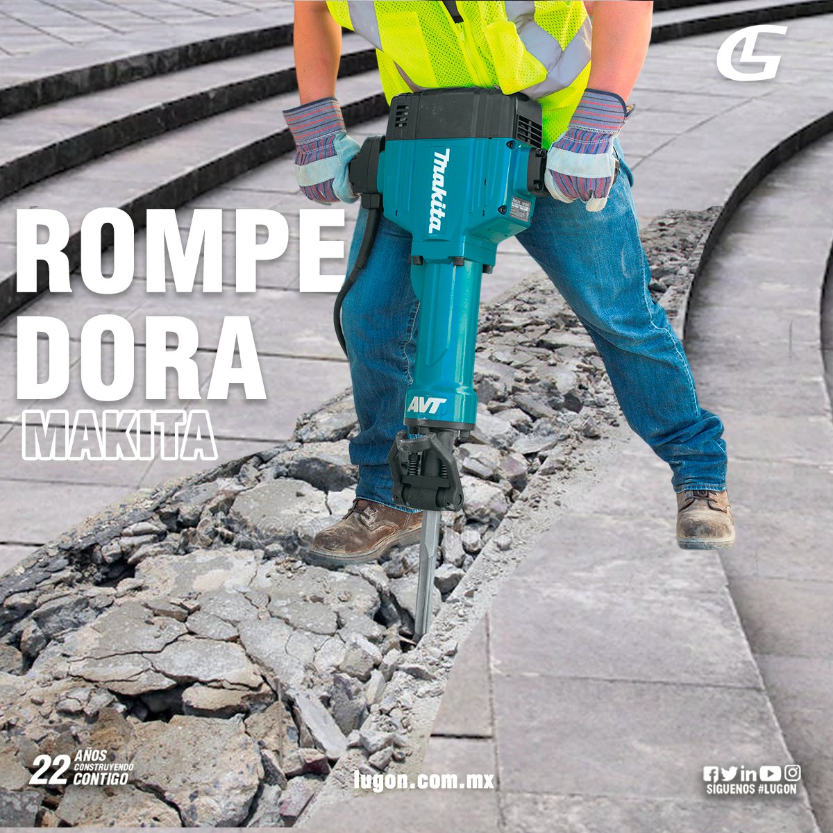 LugonMaquinaria's tweet photo. "📌Con la #Rompedora #Makita romper el piso nunca fue tan fácil😎
Encuéntrala disponible para #renta en Lugon😉
📲 COTIZA DESDE TU MÓVIL
https://t.co/80a2Ocaiek" https://t.co/BG0xTC5NyI