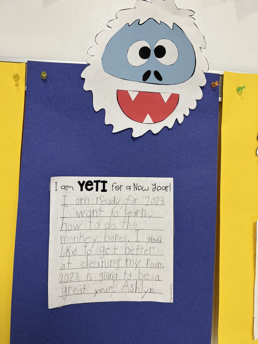 Are you YETI for a new year?  First grade at MES is ready!  #goalsetting #MontourProud <a href="/MontourSD/">Montour School District</a>