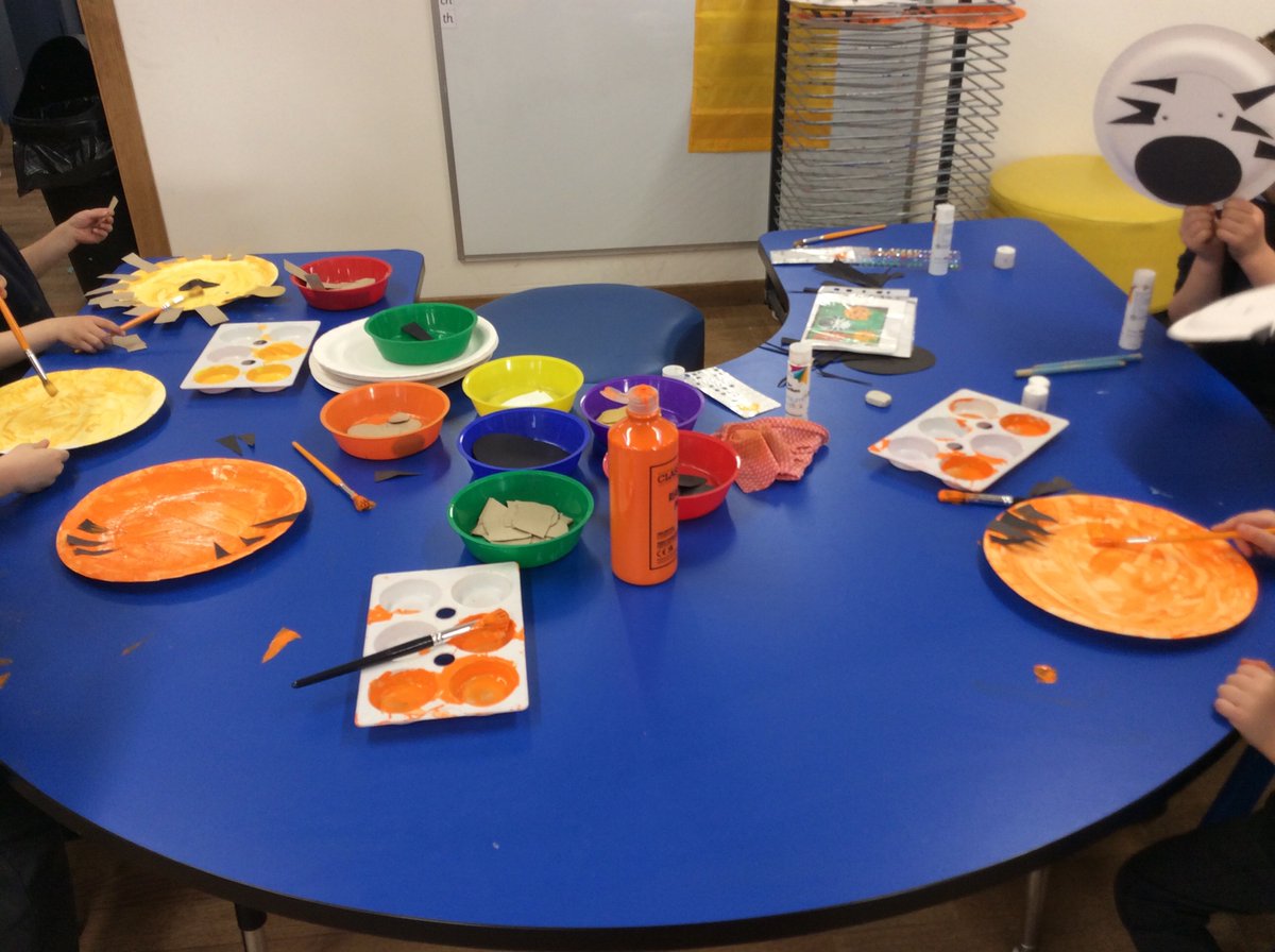 The #reception children have been painting/making their Tiger faces for their topic display board. By M.M and H.G