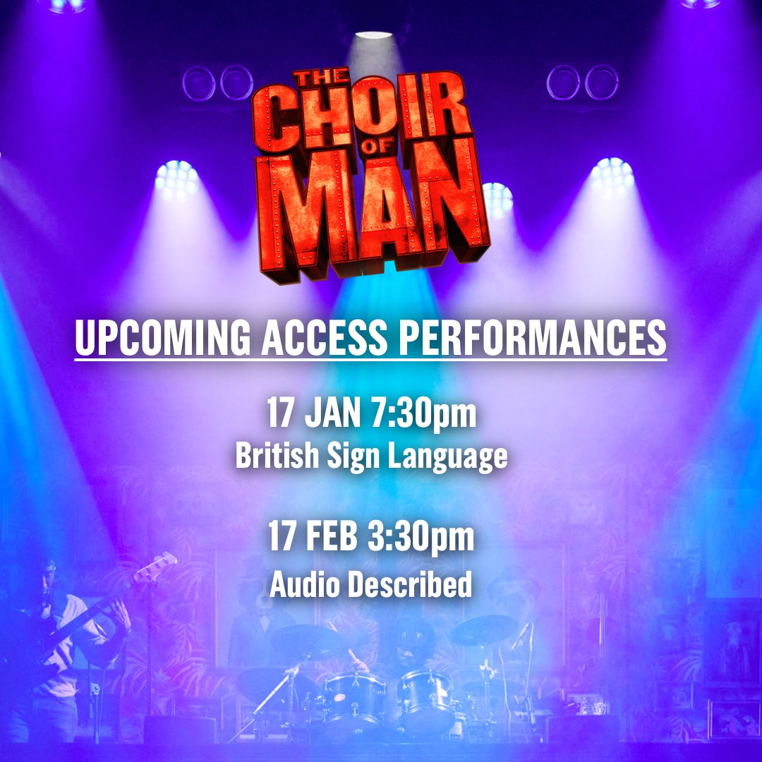 choirofman's tweet photo. Our upcoming West End Access Performances 🍻💛✨ #ChoirofMan #AccessPerformances #BSL

17th January BSL (7.30pm)
17th February Audio Described (3.30pm) https://t.co/SGyGEnDj1G