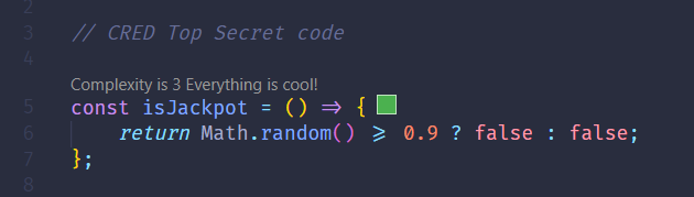 Wiz_Amit's tweet photo. @kunalb11 Top secret from @CRED_club  codebase 🔥 https://t.co/rF50Nbyyit