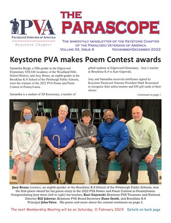 The PARASCOPE Nov-Dec 2022 with a list of past and upcoming events for the chapter. So open a copy and enjoy. 
kpva.org/publication/th…