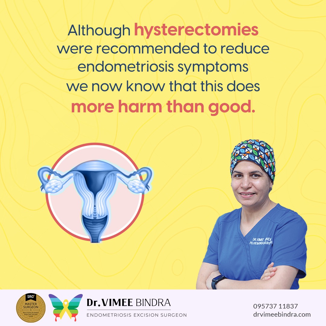 VimeeBindra's tweet photo. Just decades ago. hysterectomies (removal of the uterus) and oophorectomies (removal of the ovaries) were often prescribed to endometriosis patients. However, a hysterectomy does not mean the end of endometriosis as the disease is outside the uterus. https://t.co/EkpQLtwugM