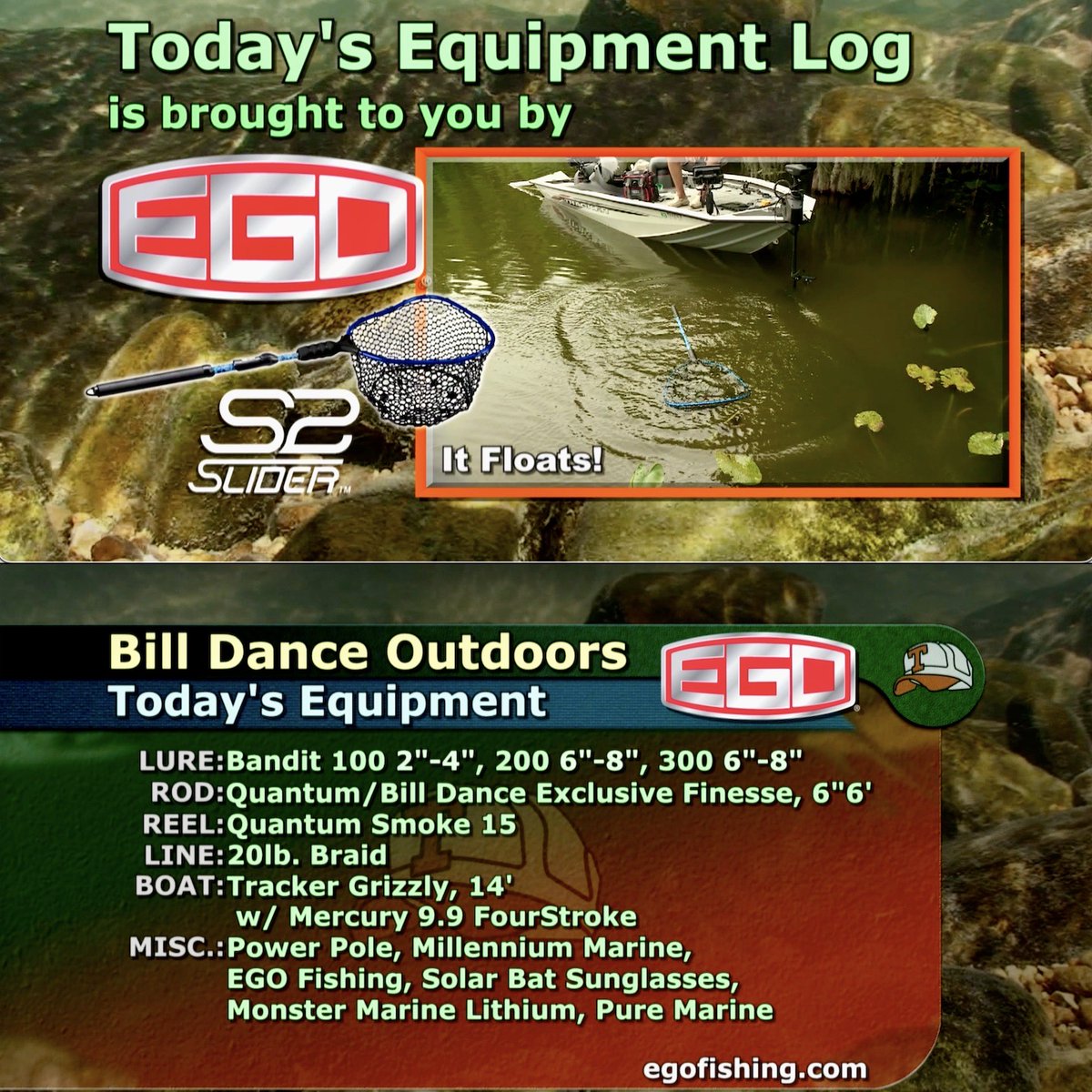 Hop aboard with us this week as we catch bass in the shallow water oxbows of the mighty Mississippi River. Airtimes: Saturday at 6:00am &amp; Sunday at 10:30am. All times Eastern on the Outdoor Channel. See ya then,...Bill
#fishing 
#bass 
#billdance
#fridaymorning