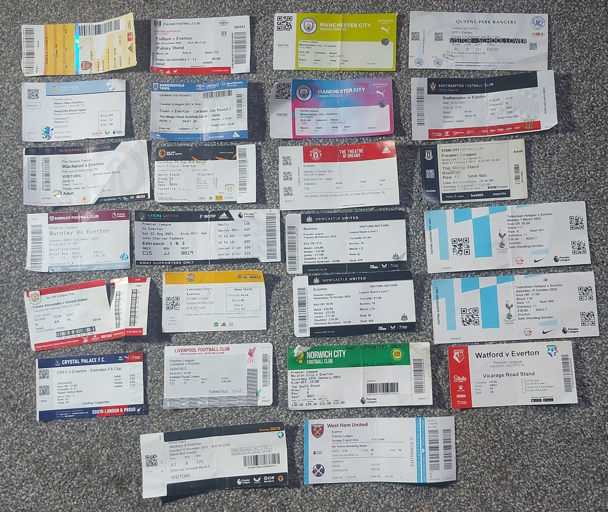 Another car bites the dust, a random selection of tickets post Covid. Still more visits to Anfield than some reds😉 Some horrible memories and long depressing drives home, we are rubbish but I'll be doing it again tonight along with me eldest and 9,398 other tortured soles. COYB.