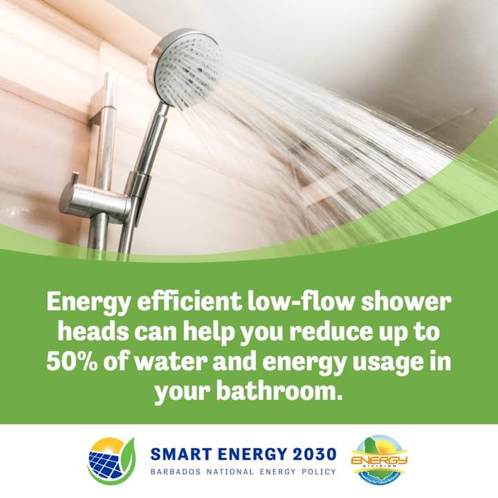 Are you showering like a true #EnergyChampion? Using energy efficient appliances is a great way to help us build a brighter #Barbados! #SmartEnergyShower #SmartEnergy2030 #EnergyEfficiency #BarbadosNationalEnergyPolicy