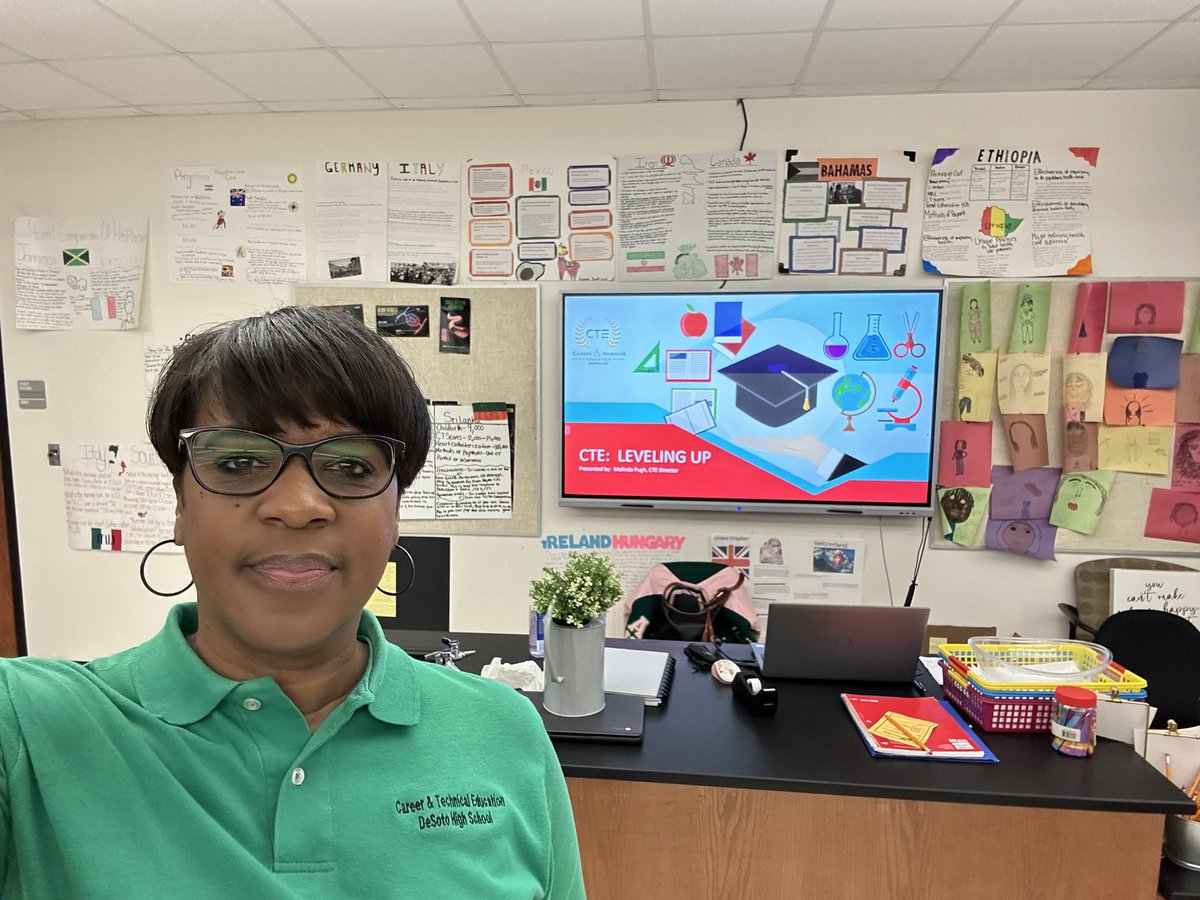 pugh_247's tweet photo. It’s professional development day! I 💚 it when the full CTE department comes together #HappyDirector https://t.co/z7Muqs50sr
