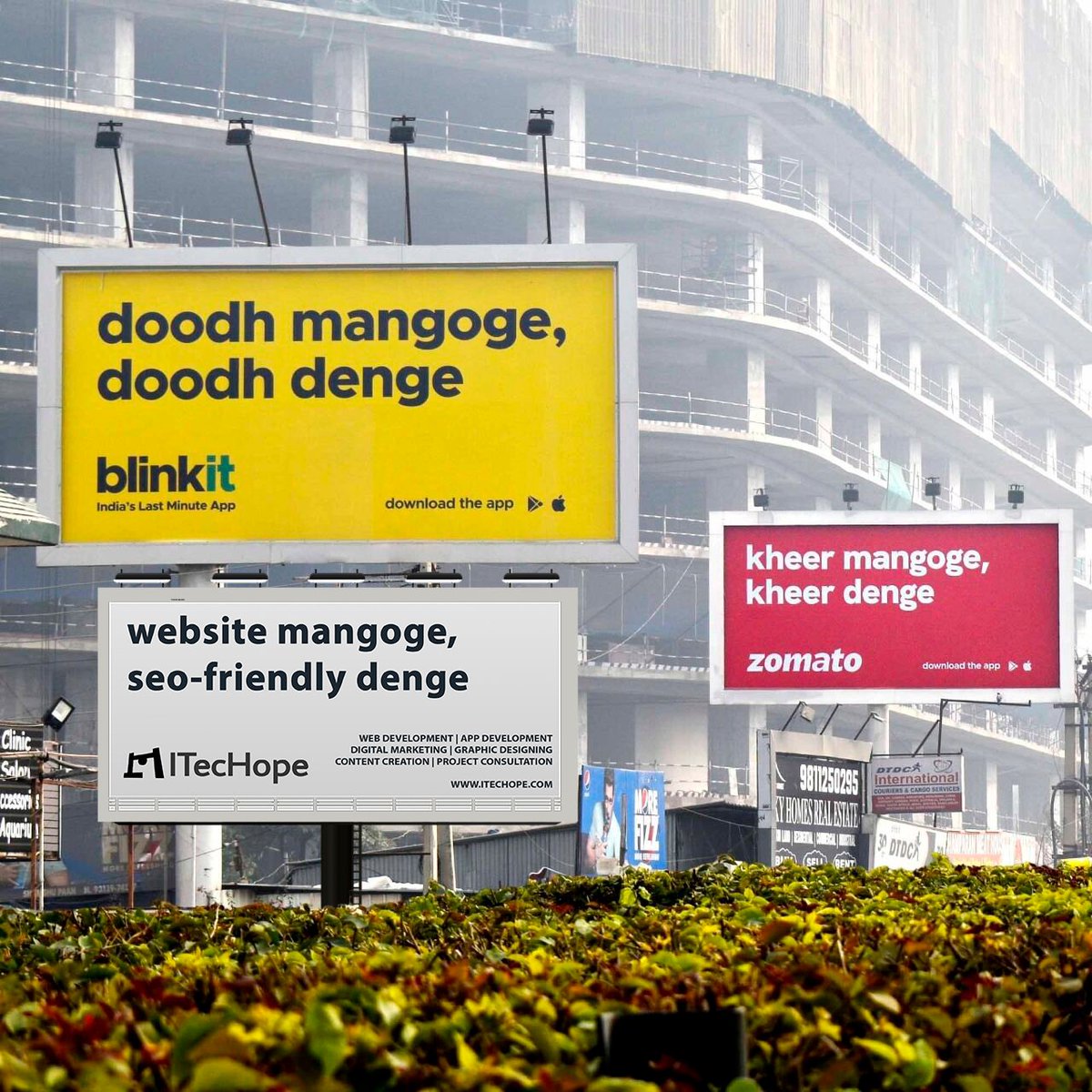 ITecHope's tweet photo. Following the Billboard Trend..
@blinkit @zomato

https://t.co/d7VyOdtNCT

#webdevelopmentcompany #appdevelopmentcompany
#socialmediamarketing #contentcreation #digitalmarketingagency #seoservices #php #itechope  #graphicdesigningservices #sem #android #seo #projectconsultation https://t.co/9riftoWV38