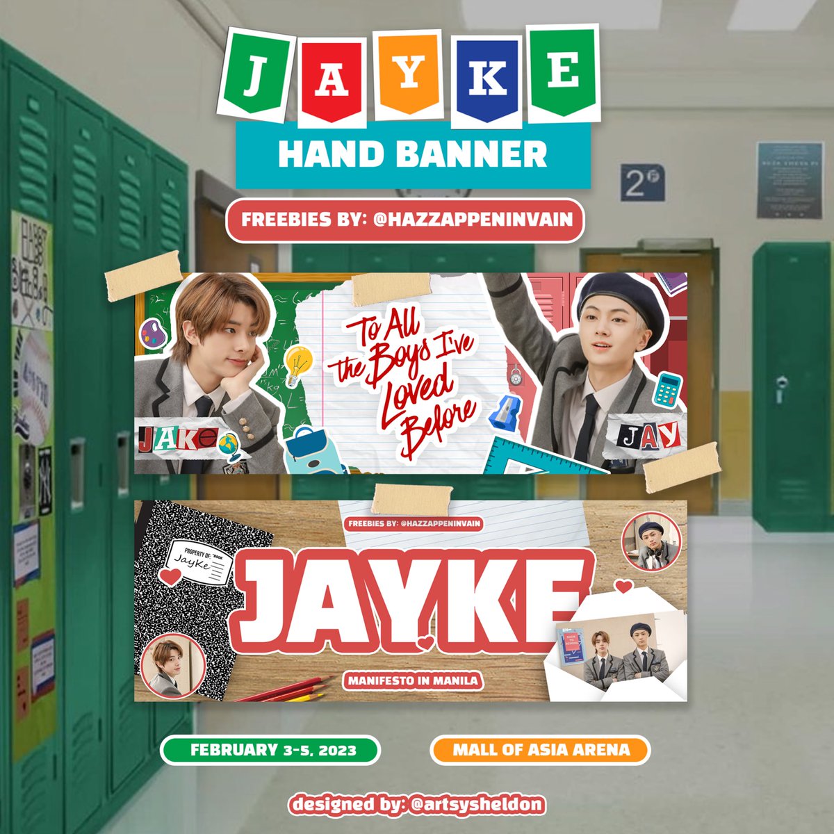 Hazzappeninvain's tweet photo. ༺ MANIFESTO IN MANILA ༻
fan support project by @Hazzappeninvain ༘

I’ll be giving away JAYKE hand banners for free on Feb. 3-5, 2023! See you soon!♡

➶ rt &amp; like this tweet
➶ 1:1 ratio
➶ dm for trades / donations

#MANIFESTO_IN_MANILA https://t.co/GoSZ3oS76i