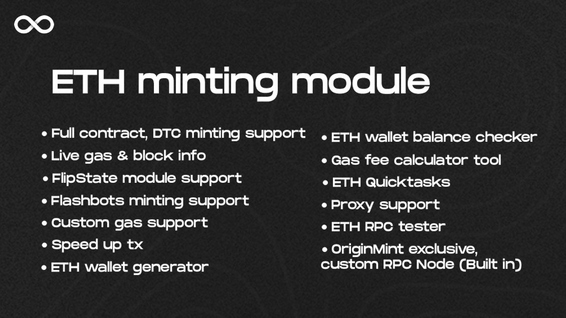 OriginMint's tweet photo. OriginMint GIVEAWAY &amp; FEATURES🔥(thread) 

Join our waitlist for the best NFT sofware: 

https://t.co/S3GX59E3oJ

Like❤️&amp; RT♻️for a chance to win a LIFETIME key! 

1) ETHEREUM MODULE https://t.co/7I2JpBTCLW
