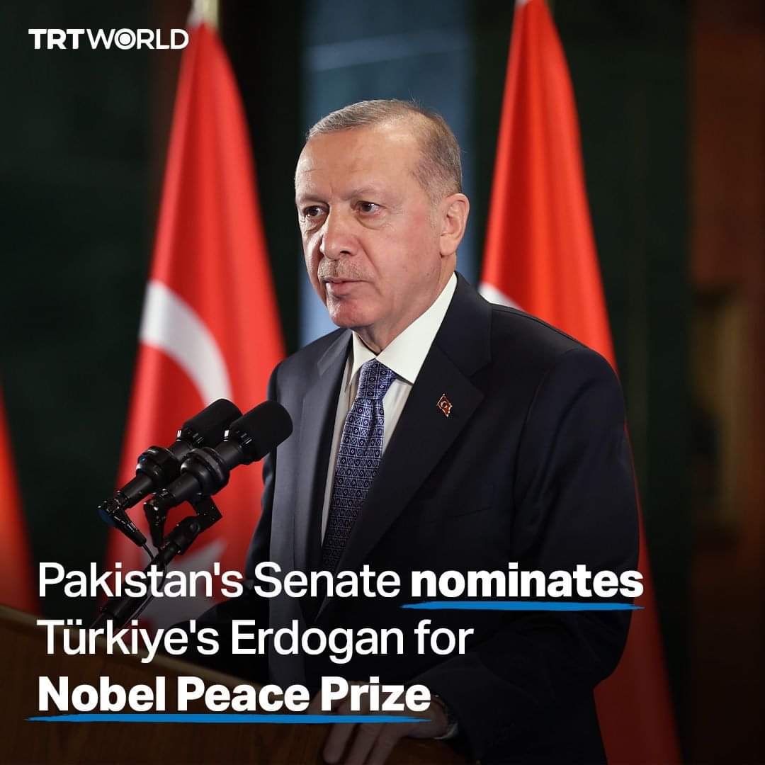 He, Recep Tayyip Erdoğan  absolutely deserves Nobel Peace Prize for his outstanding works not only for his country but also for the whole world just to keep peace and harmony regardless races and religions.