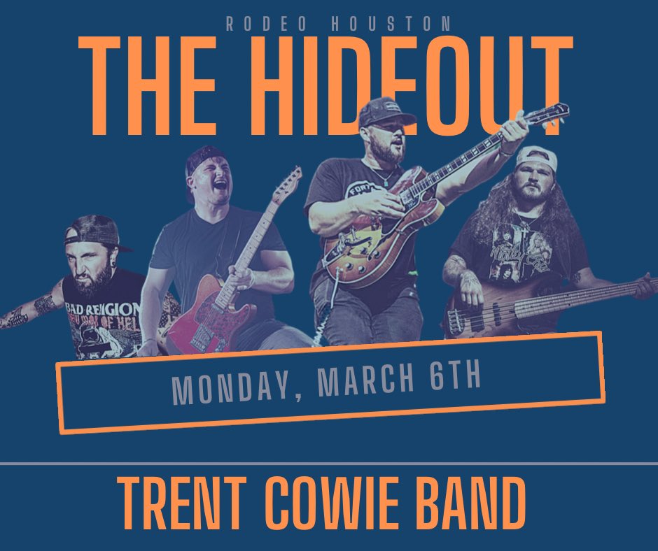 trentcowie's tweet photo. #RodeoHouston is going off this year! Stoked to make our debut at The Hideout Monday, March 6th - come hang. Do it for tha H 🤘🏼 https://t.co/cuSOK01yDu