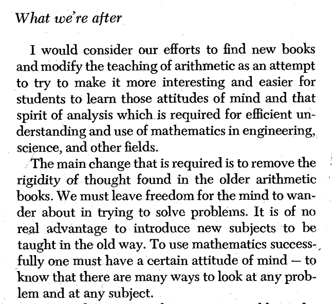 stevenstrogatz's tweet photo. Feynman, on how we should teach math to young children, from 1965 (ht @sriramin140)

https://t.co/tZSI5Kz8HJ https://t.co/oHJWxPN5r9