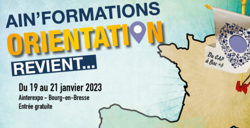 Departement_AIN's tweet photo. #Orientation❓Que faire après le collège ou le lycée ?🤔 Formation professionnelle ou 2nde générale ? Études courtes ou longues ? Le salon #Ain'formations Orientation donne les clés pour réussir du CAP à BAC+5☑️ RV du 19 au 21/01 Ainterexpo Bourg-en-Bresse https://t.co/WeMFU2oxFA https://t.co/AcZ6b1vCpi