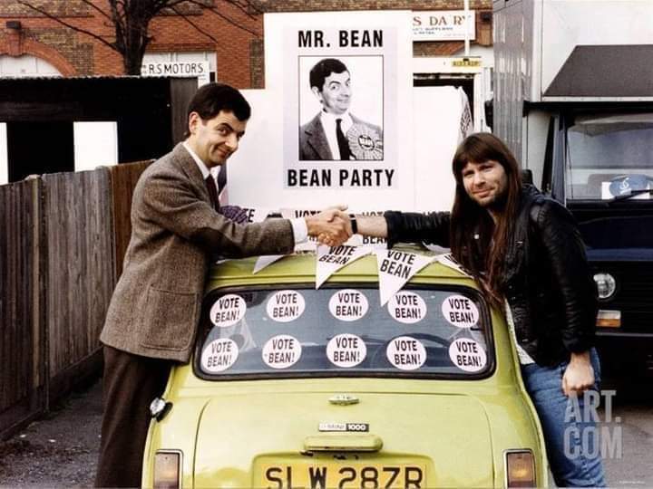 Happy 68th birthday Mr. Bean!   Rowan Atkinson &  Bruce Dickingson 
\"Iron Maiden!\"  