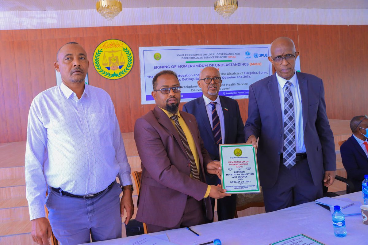 VPsomaliland's tweet photo. Somaliland Gov &amp; the UN collaborated on a program called JPLG in 2008 that aimed to improve local governance through decentralization.This program has had a positive impact on education, health, and revenue in targeted areas due to the devolution of power. We thank the donors. https://t.co/65SVKna9F5