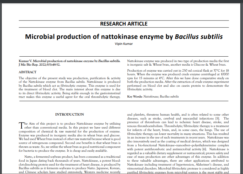microbiotech1's tweet photo. Latest Article Published- Microbial production of nattokinase enzyme by Bacillus subtilis.
Corresponding Author-Vipin Kumar
Link-https://t.co/gvSn7AbK31 https://t.co/XBBkSHtDOq