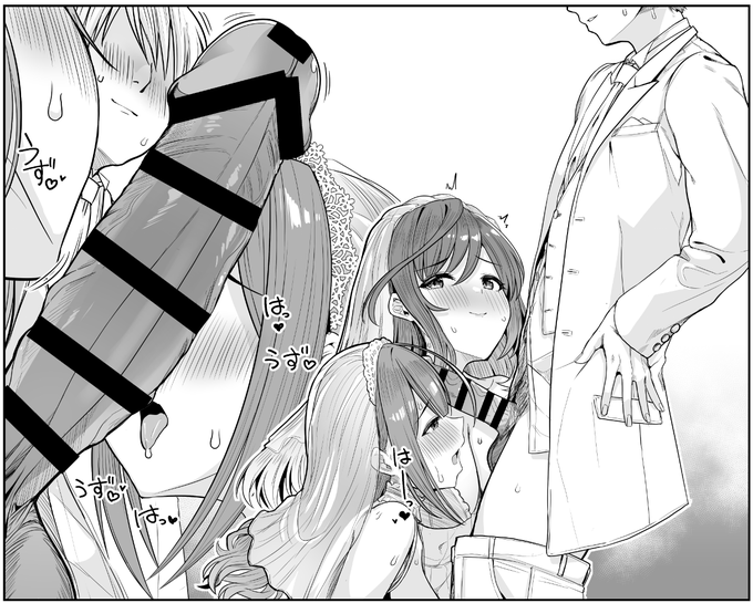 NSFW 千雪・恋鐘に見せ槍しつつWフェラをお預けさせているところです。 