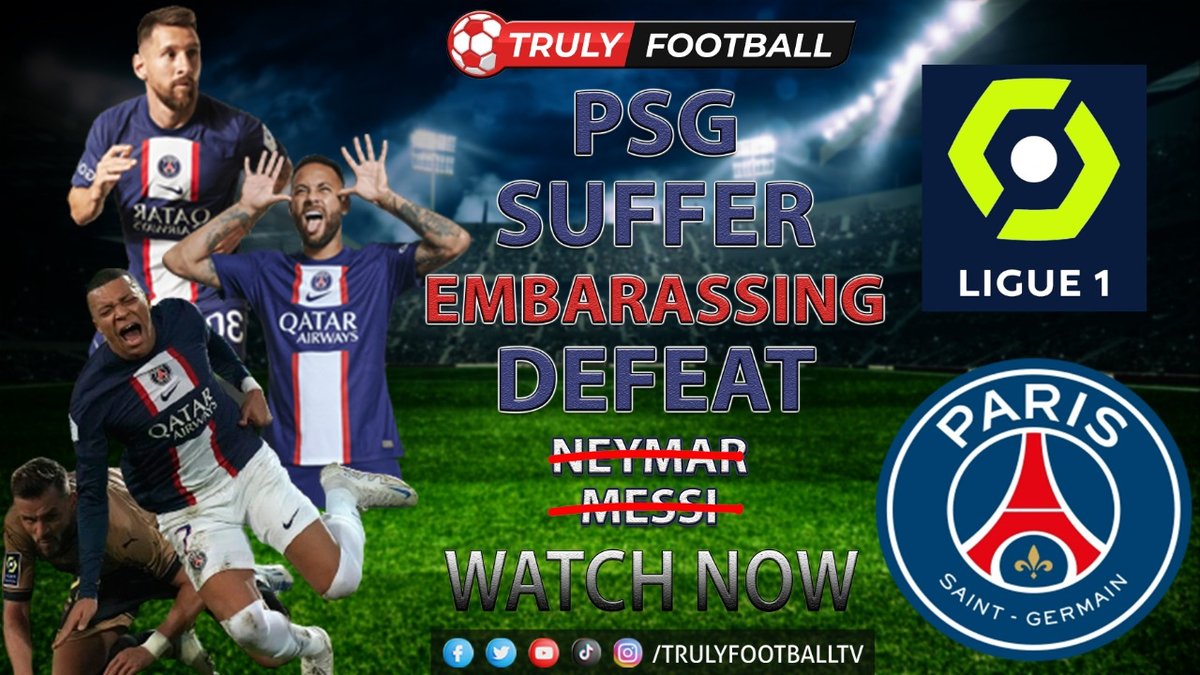 TrulyFootballTV's tweet photo. Lens vs PSG 3-1 | Ligue 1 | Paris Saint Germain | Match Review | #Neymar | #Messi | #Mbappe | #PSG 

Watch Now 👉 https://t.co/1MMxCY6h3D

#TrulyFootball https://t.co/VPsulmfTej