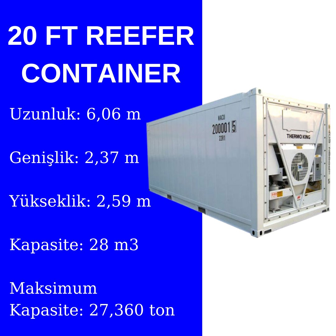 HLojstik's tweet image. KONTEYNER ÇEŞİTLERİ
(20 FT REEFER CONTAINER)

#20ftcontainer #container #HTLogistic #Logictics #ForeignTrade #Customs #Trade #Economy #Stroge #Service #Internationaltrade #International #Sales #Product #Transportation #Import #Export #Economic #Forwarder