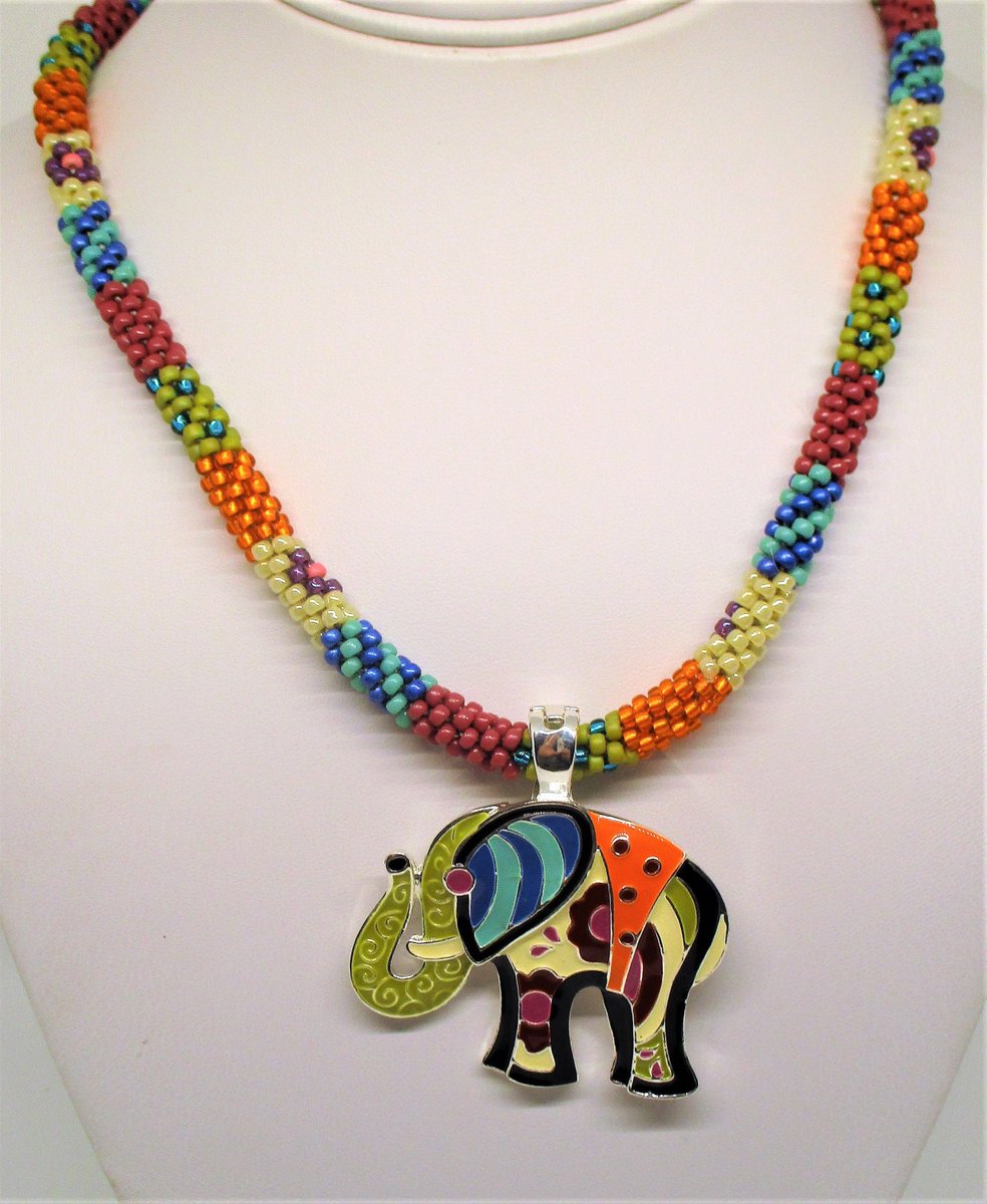 ToccoLee's tweet image. Excited to share the latest addition to my #etsy shop: Elephant necklace with patchwork design etsy.me/3XduP58 #orange #animals #blue #no #women #magnetic #elephant #kumihimo #patchworkdesign#tartocstreasures