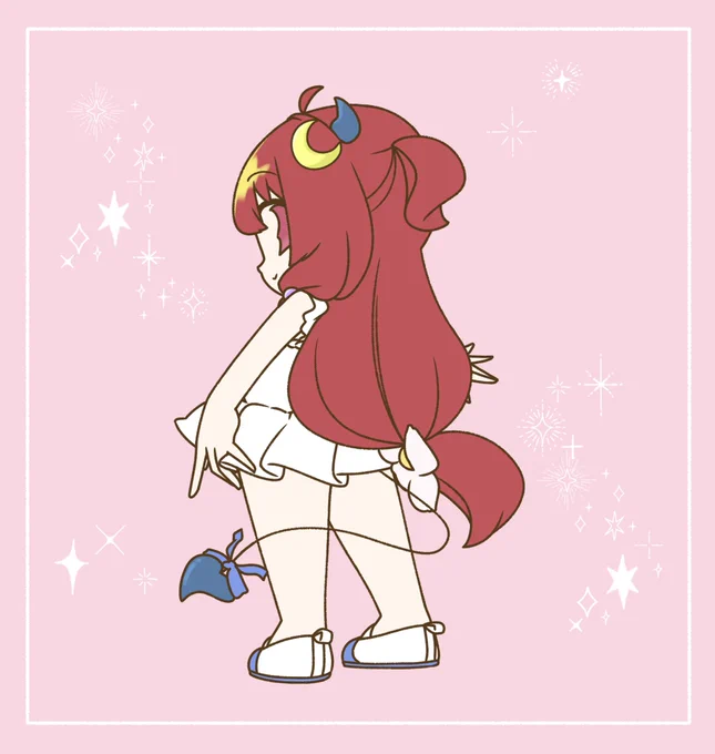 後ろ姿もキラキラロアちゃんロアちゃんは後ろ姿で立ってるとこもキラキラと可愛いけど、ロアちゃんの可愛い姿勢はどこからきてるものか知りたいねロアちゃんの可愛い学何時か教えて〜だよロアちゃんがキラキラ可愛いものいっぱい見れるように #ロアート 