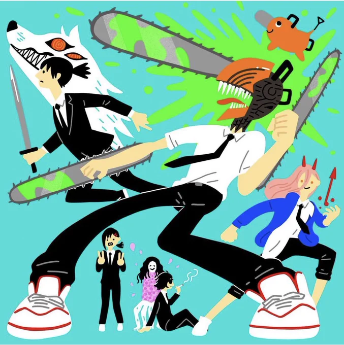 家族がひさしぶりに漫画を読んでだいすきになったみたいで、俺なんかがファンアート描いて、好きな人たちに怒られないかな、どうしよう…と言ってたけど、かわいい絵だと思うよ。 