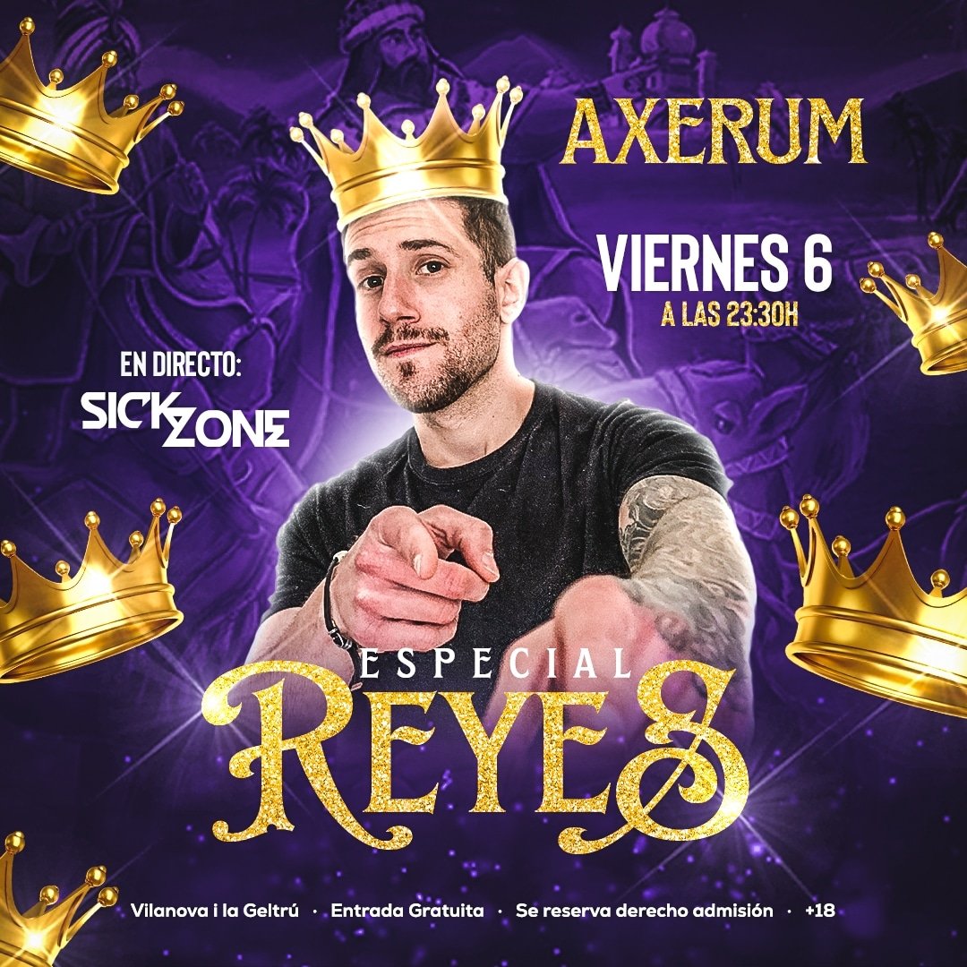 Sickzonemusic's tweet photo. Nos vemos esta noche en el Especial de Reyes en @Axerumvilanova https://t.co/VuaYoa98pl