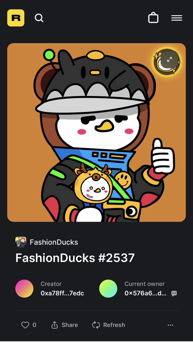 RajySalim's tweet photo. @save_a_pet_usa @Johnny_Lavigne @FashionDucksNFT Look at this! Even a different NFT with same ID 🤦🏻‍♂️. First one was the original with rarity 2xx, second is the current one with rarity 85xx https://t.co/anM4EPGAKK