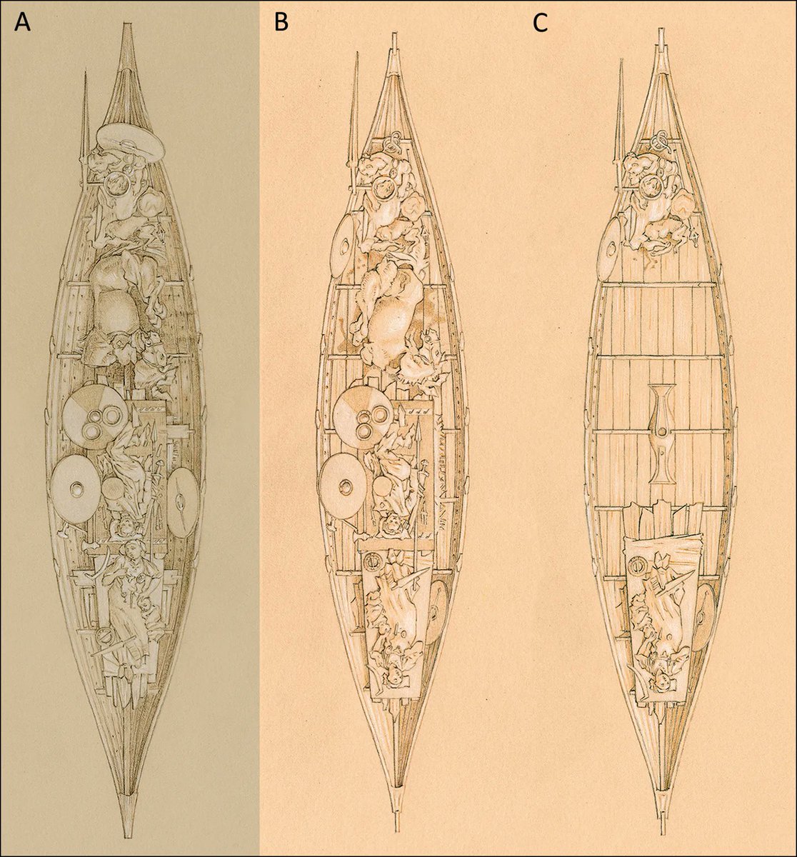 AntiquityJ's tweet photo. NEW: Archaeological reconstructions can illustrate key finds but don't convey the uncertainty about the reconstruction. Producing multiple versions of an illustration could help convey this nuance: (£) https://t.co/JbMIOFRKts

📷: Alternate illustrations of a Viking boat burial https://t.co/dkmoHthkcZ