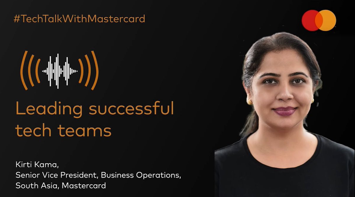 mastercardindia's tweet photo. Our latest instalment of #TechTalkWithMastercard features @kirtichandwani, SVP, Business Operations, Mastercard, who speaks about the essential elements of leading successful #technology teams.
Listen here: https://t.co/4d3PAdCWnP https://t.co/loylONkREn