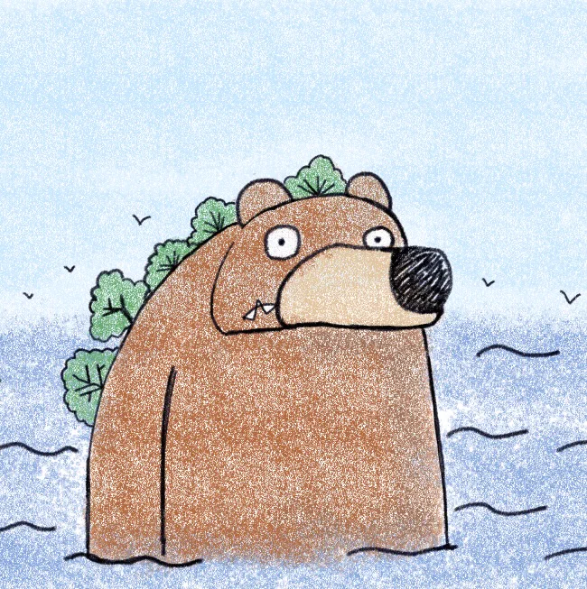 今日はくまを描きました 