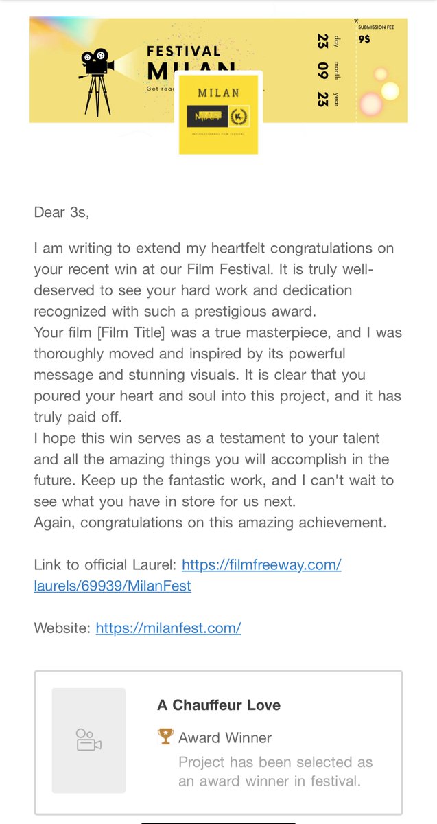 3S_Pictures's tweet photo. Thank you MILAN Film Festival 
#karotiyinkadhali https://t.co/LID1ceF4MZ