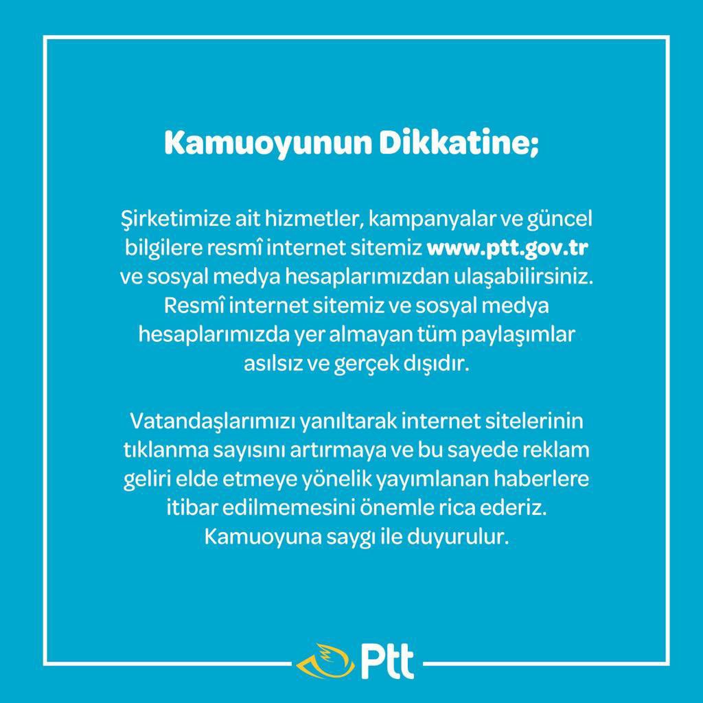 PTTKurumsal's tweet photo. Kamuoyuna duyurulur! 📢📢 https://t.co/pzcrgh9Xla